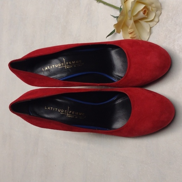 Latitude Femme made in Italy shoes women size 39 ( 8 ) Red color - Picture 2 of 10